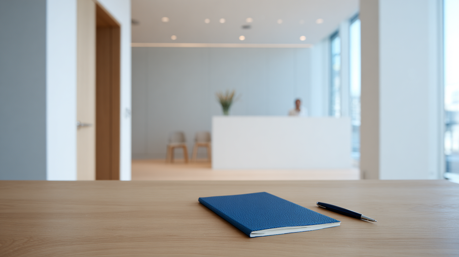 Reception desk of a modern clinic